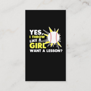 Dacht als een kleine honkbalspeler Softball Pitche Visitekaartje