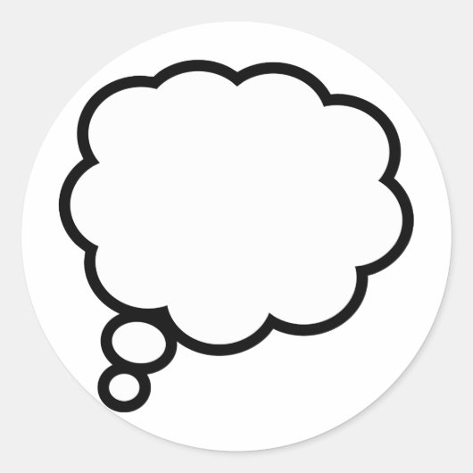 Dacht Bubble Ronde Sticker (Voorkant)