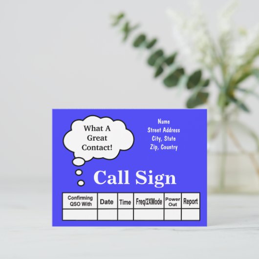 Dacht dat Bubble Ham Radio QSL-kaart het aanpast! Briefkaart (Staand voorkant)