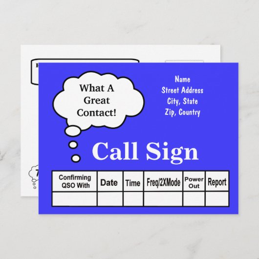 Dacht dat Bubble Ham Radio QSL-kaart het aanpast! Briefkaart (Voorkant / Achterkant)