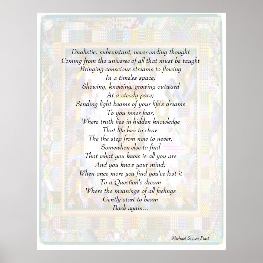 Dacht het Provocerend Gedicht op Psychedelische Ac Poster (Voorkant)