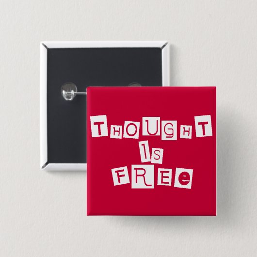 Dacht is gratis vierkante button 5,1 cm (Voorkant /achterkant)