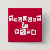 Dacht is gratis vierkante button 5,1 cm (Voorkant)