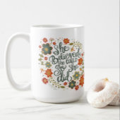 dacht ze dat ze inspiratie kon citeren koffiemok