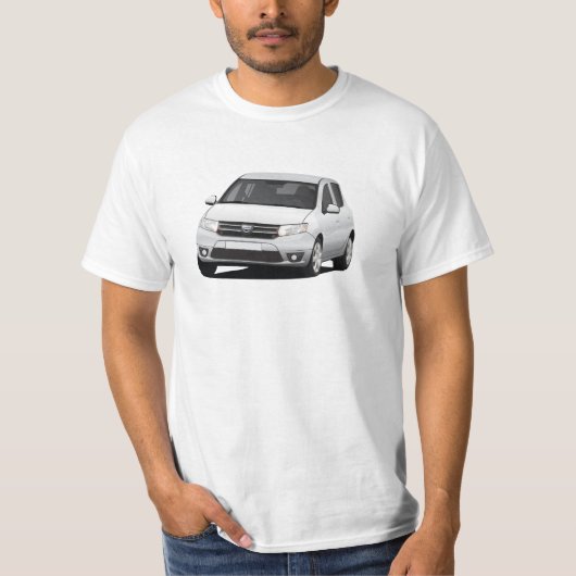 Dacia Sandero illustratie - zilvergrijs T-shirt (Voorkant)