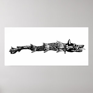 dacia wolf slang vlag roemenië symbool dacs poster