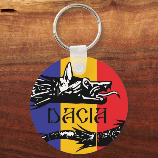 Dacian Wolf - driekleurige vlag Sleutelhanger (Voorkant)