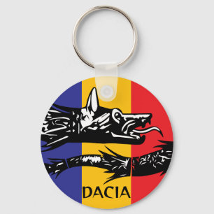 Dacian Wolf - driekleurige vlag Sleutelhanger