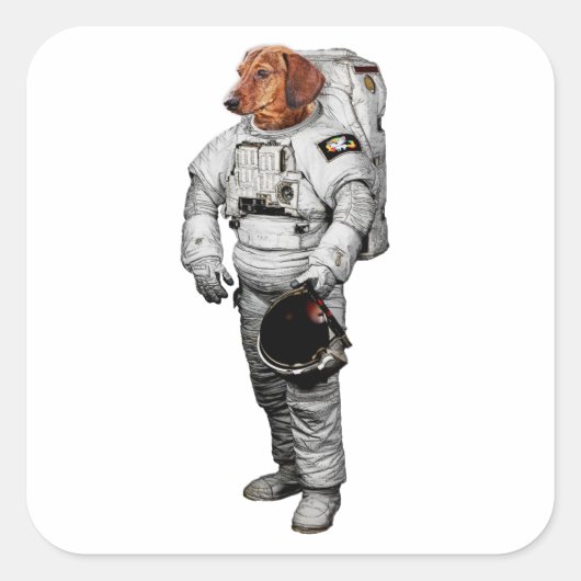 Dackel Astronaut Sticker (Voorkant)