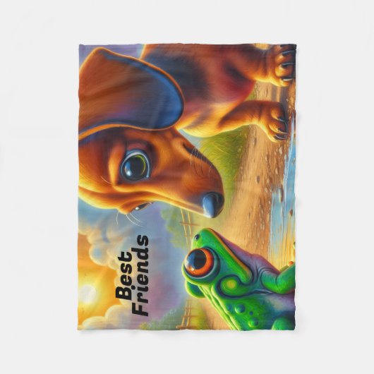 DACKEL FLEECE DEKEN (Voorkant)
