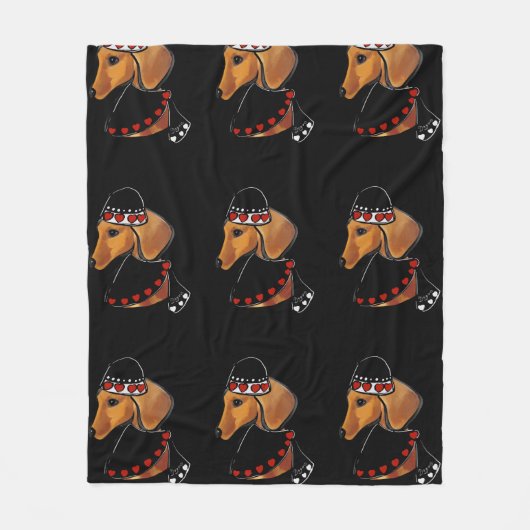 DACKEL            FLEECE DEKEN (Voorkant)