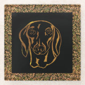 DACKEL  GLAZEN ONDERZETTER (Voorkant)