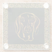 DACKEL  GLAZEN ONDERZETTER (Achterkant)