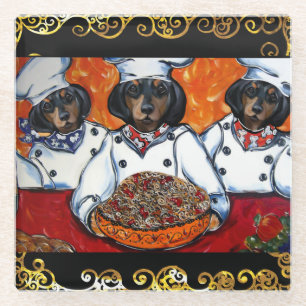 DACKEL   GLAZEN ONDERZETTER