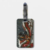 Dackel hond kerst feestelijk bagagelabel (Achterkant verticaal)