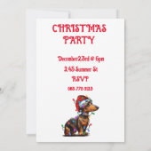 "DACKEL IN KERSTVERLICHTING GEWRAPT" KAART (Achterkant)