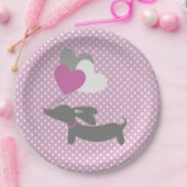 Dackel Roze Meisje Baby Shower Papieren Borden Bordje