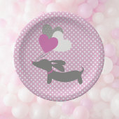 Dackel Roze Meisje Baby Shower Papieren Borden Bordje