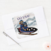 DACKEL  VIERKANTE STICKER (Envelop)