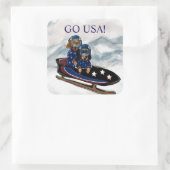 DACKEL  VIERKANTE STICKER (Tas)