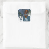 DACKEL  VIERKANTE STICKER (Tas)