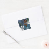 DACKEL  VIERKANTE STICKER (Envelop)