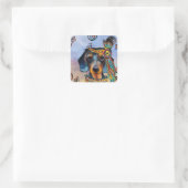 DACKEL VIERKANTE STICKER (Tas)