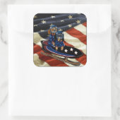 DACKEL  VIERKANTE STICKER (Tas)