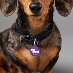 Dackel Wiener Dog Purper ID-hondentag Huisdierpenning