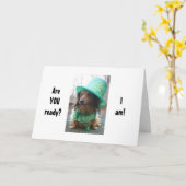 DACSHOUND ZEGT DAT HIJ KLAAR IS VOOR PARTIJ ST. PA KAART (Gele Bloem)