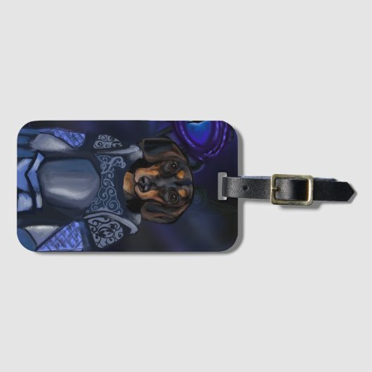 Dacshund bagagelabel (Voorkant (horizontaal))