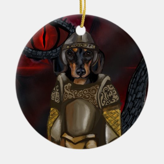 Dacshund Keramisch Ornament (Voorkant)