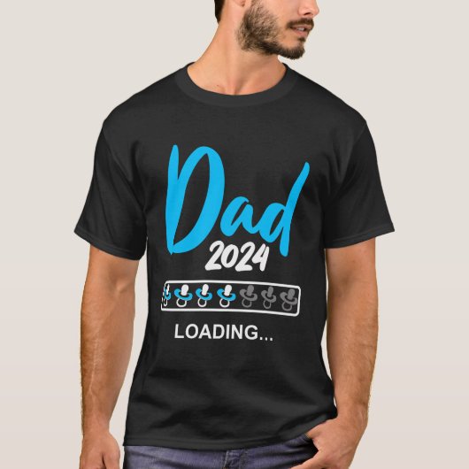 Dad 2024 Laden Gezegde nakomelingen Verwacht Vader T-shirt (Voorkant)