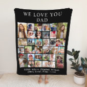 Dad 30 Photo Collage Zwart Fleece Deken