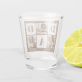 Dad 3 Photo Collage Bold Brown Typography Shot Glas (Achterkant)