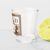 Dad 3 Photo Collage Bold Brown Typography Shot Glas (Rechts)