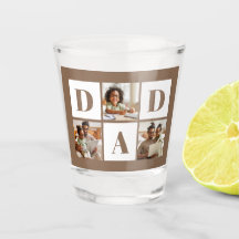 Dad 3 Photo Collage Bold Brown Typography