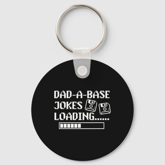 Dad-a-base Jokes Loading Retro Funny Cringe Vader Sleutelhanger (Voorkant)