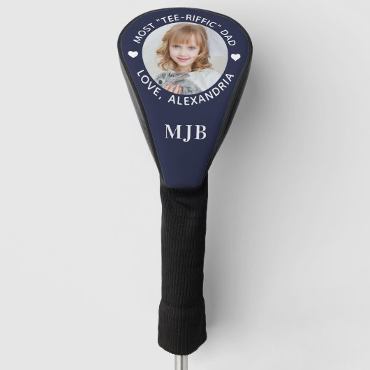 DAD aangepaste foto gepersonaliseerde Monogram bla Golfheadcover (Voorkant)