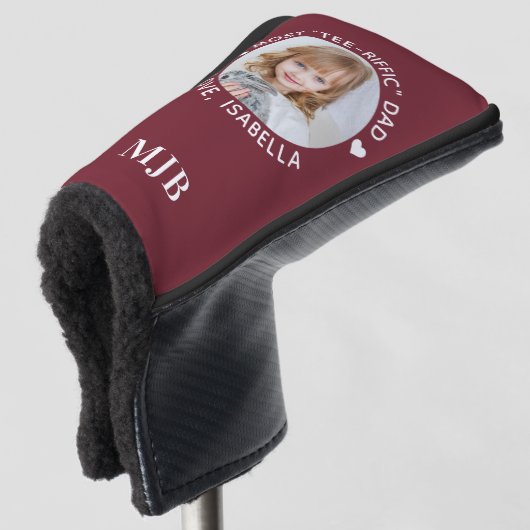 DAD aangepaste foto gepersonaliseerde monogram put Golfheadcover (3/4 voorkant)