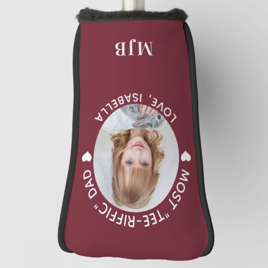 DAD aangepaste foto gepersonaliseerde monogram put Golfheadcover (Draai 90)
