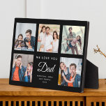 DAD Aangepaste fotoserie Vaderdag zwart, collage Fotoplaat<br><div class="desc">Deze zoete WE houden van JULLIE DAD fotocollage plaque zal zeker de dag van de geweldige vader in je leven ophelderen. Pas met uw eigen favoriete 5 foto's en bericht met jaar en namen aan. Het moderne scripttypografische ontwerp maakt een perfect, elegant geschenk voor Vaderdag of een schattige 'Birthday verrassing'....</div>