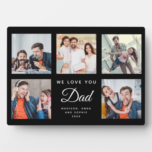 DAD Aangepaste fotoserie Vaderdag zwart, collage Fotoplaat (voorkant)