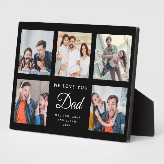 DAD Aangepaste fotoserie Vaderdag zwart, collage Fotoplaat (Zijkant)