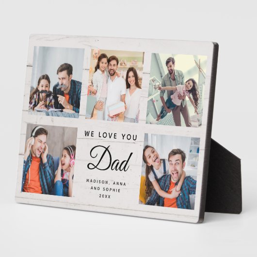 DAD | Aangepaste Vaderdag fotocollage Fotoplaat (Zijkant)