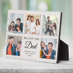 DAD | Aangepaste Vaderdag fotocollage Fotoplaat<br><div class="desc">Deze zoete WE houden van JULLIE DAD fotocollage plaque zal zeker de dag van de geweldige vader in je leven ophelderen. Pas met uw eigen favoriete 5 foto's en bericht met jaar en namen aan. Het moderne script dat typografie maakt op een roerige boerderijstijl schilplap wood achtergrond maakt een perfect,...</div>