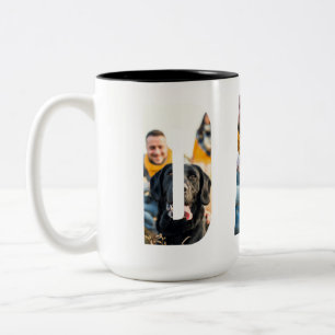 DAD Aanpasbare Fotolijsten Vaderdag Verjaardagen Tweekleurige Koffiemok