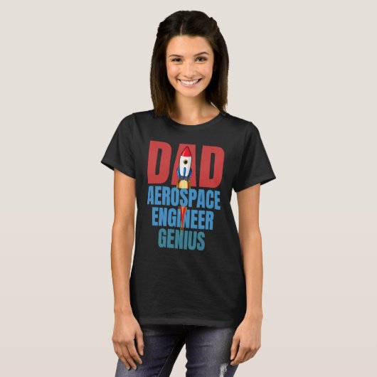 Dad Aerospace Engineer Genius Fun Engineering Gra T-shirt (Voorkant volledig)