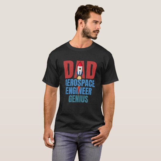 Dad Aerospace Engineer Genius Fun Engineering Grap T-shirt (Voorkant volledig)