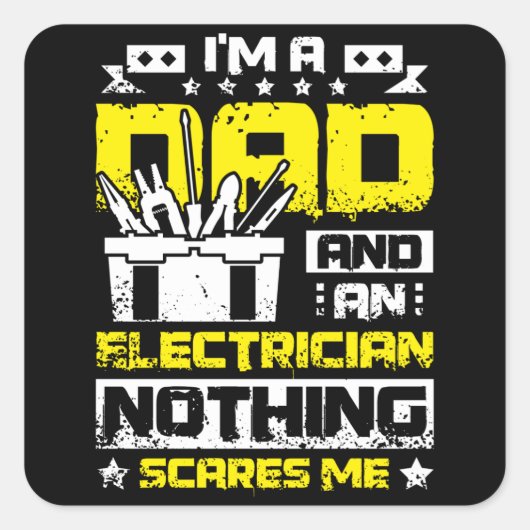 Dad and electrician vierkante sticker (Voorkant)
